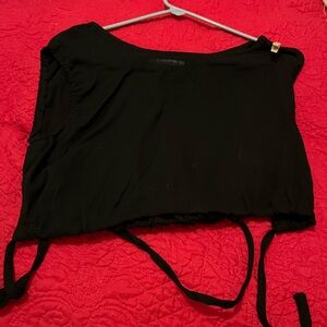 HYFVE Black Sleeveless Crop Tie Front Tank Top